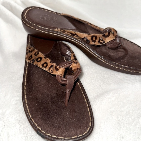 Yellow Box Shoes - YELLOW BOX Moon, animal hair sandals, leather and leopard, like new flip flops 9